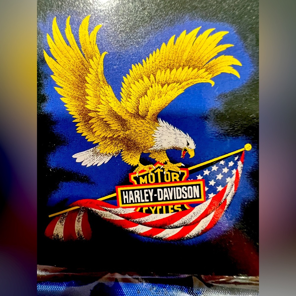 Harley-Davidson Blue and Yellow Eagle Tee